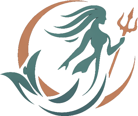 Voxlure Studios Logo — A siren with trident